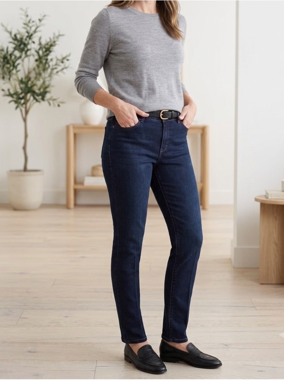NYDJ Womens Size 10 Legging Jeans Dark Wash Tummy Lift Tuck Stretch Made in USA